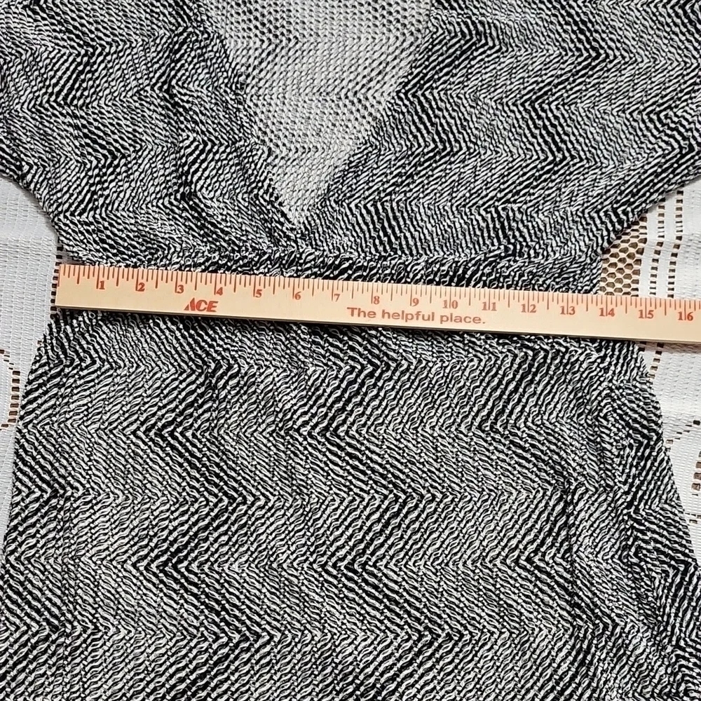 Black and White Midi Swim Coverup with Plunge Neckline - Picture 3 of 6